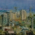 Obraz Josef Bolf Jižní město, 2014, olej, tuš, vosk, plátno, 40 x 45 cm