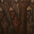 Obraz Jitka a Květa Válovy Květa Válová, Giganti, 1985, olej, písek, plátno, 116 x 162 cm